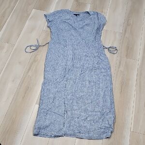 Banana Republic Light Blue Striped Midi Dress SIZE 10